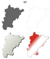 Uri blank detailed outline map set