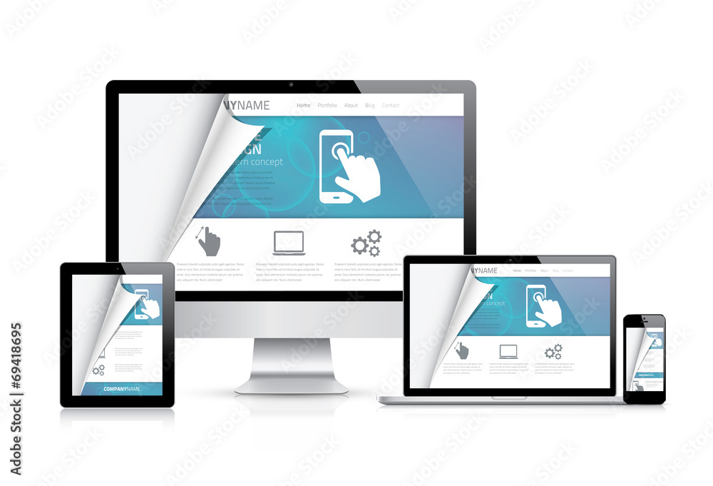 Fototapete website styling coding concept. realistic vector illustration.