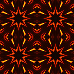 Abstract seamless pattern, fiery stars