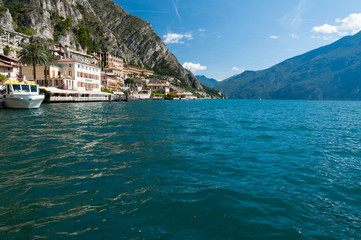 View of Limone sul Garda, Garda Lake, Brescia, Italy.