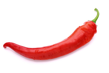 Red chilli peppers isolated on white