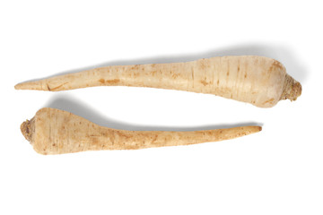 Parsley root on white