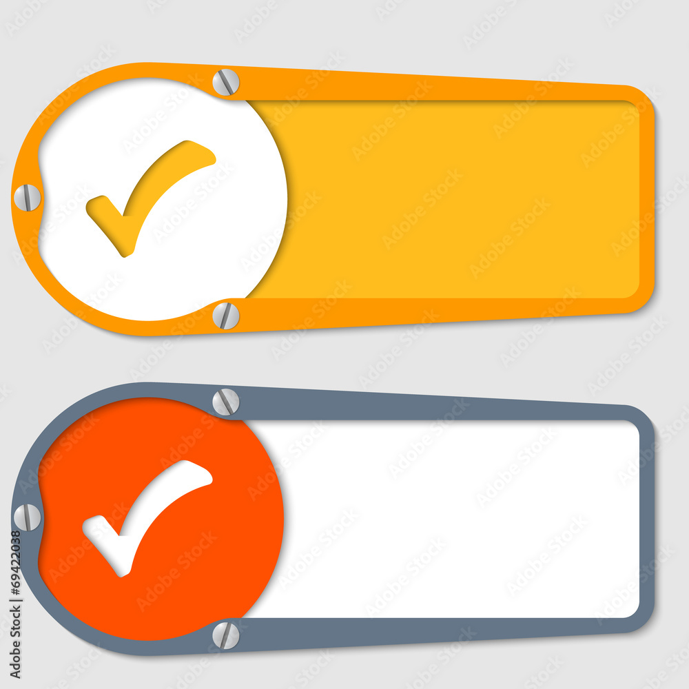 Poster set of two boxes for any text with check box