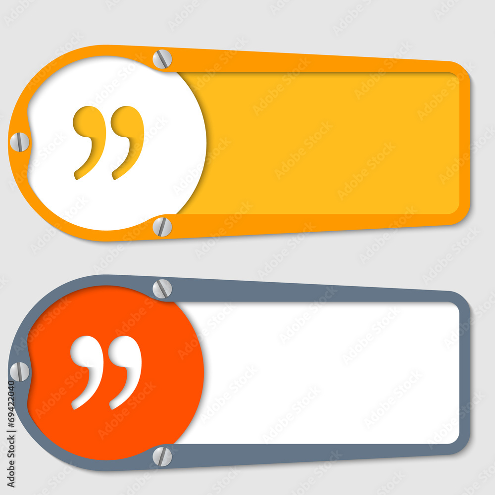 Poster set of two boxes for any text with quotation mark