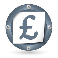 dark abstract icon with paper and pound symbol