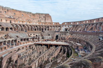 Fototapeta na wymiar Inside Colosseum in rome