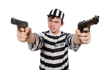 Funny prison inmate in concept