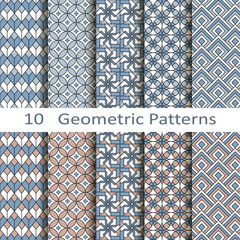 Set of ten geometric patterns