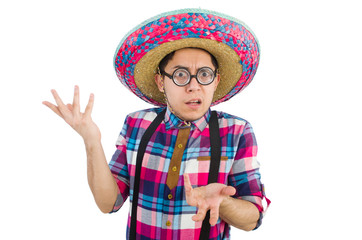 Funny mexican with sombrero in concept