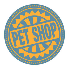 Abstract stamp or label with the text Pet Shop