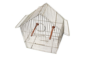 Fototapeta premium Empty bird cage isolated on white