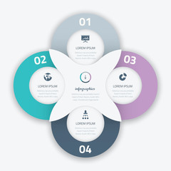 Beautiful four infographic vector circle business option element