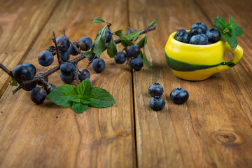 Blueberries on table
