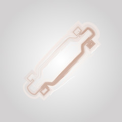 Sketch vector illustration of longboard