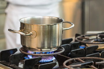 Stainless pot cooking
