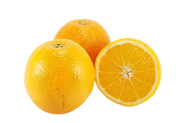 Orange fruit on white background