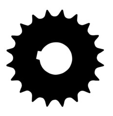 Cogwheel silhouette isolated on a white background