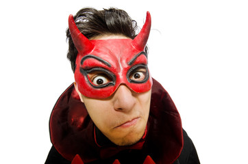 Funny devil isolated on the white background