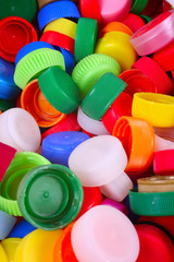 Color plastic caps background