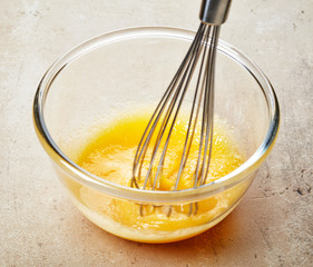 whipped egg yolk with sugar