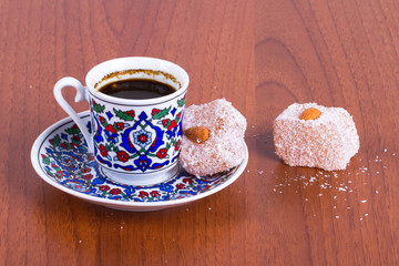 Turkish Delights with Coffee Cup