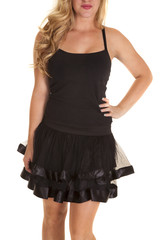 woman short dress ruffles