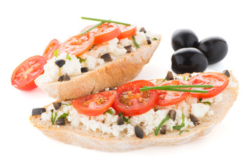 Bread with cottage