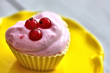 White Chocolate Basket with Red Currant Mousse