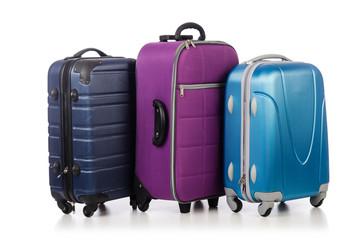 Travel concept with luggage suitacase isolated on white