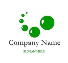 Green logo with bubbles
