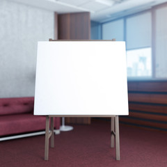 easel with blank canvas
