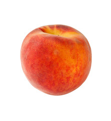 Fototapeta na wymiar Single peach on a white background