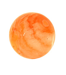 pink mineral sphere isolated on white background