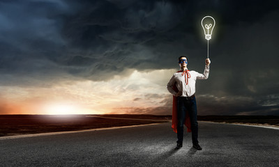 Fototapeta premium Superhero with balloon