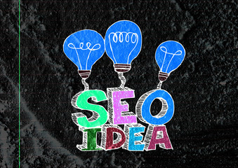 Seo Idea SEO Search Engine Optimization on Cement wall texture b
