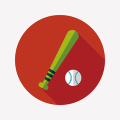 Baseball flat icon with long shadow,eps10