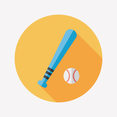 Baseball flat icon with long shadow,eps10