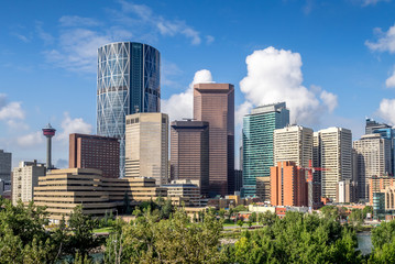 Skyscrapers towering over Calgary Alberta Canada
