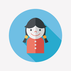 female flat icon with long shadow,eps10