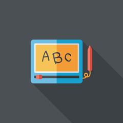 children drawing board flat icon with long shadow