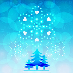 Fototapeta na wymiar blue tree of christmas vector illustrator background designs