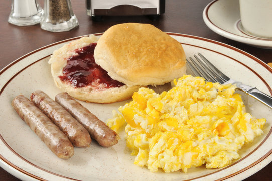 Sausage and egg breakfast