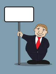 Businessman  holding  sign board