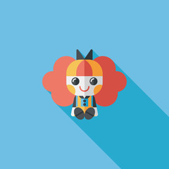 girl doll toy flat icon with long shadow,eps 10