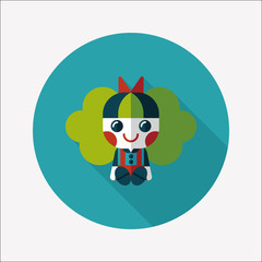 girl doll toy flat icon with long shadow,eps 10