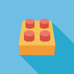 bricks toy flat icon with long shadow,eps10