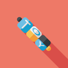 bricks toy flat icon with long shadow,eps10