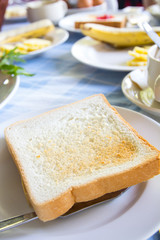 pile of toast for breakfast