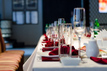 Formal stylish setting on a dinner table