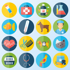 Veterinary icons set